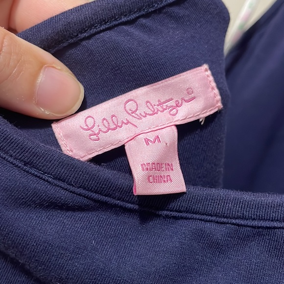 Lilly Pulitzer Navy & White Halter Dress, EUC Medium with sailboat/wheel detail - Picture 7 of 7